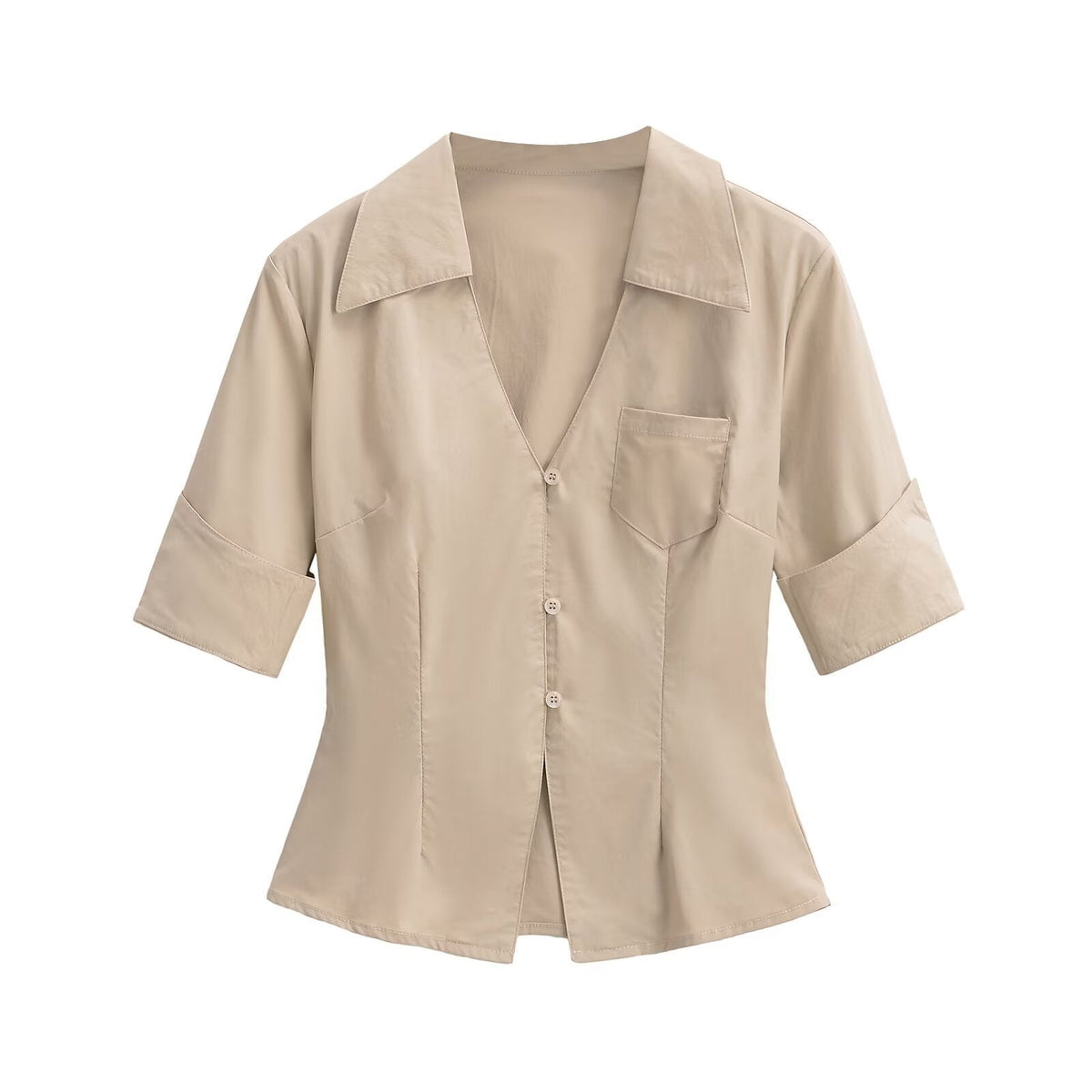 Damen Bluse mit klassischem Revers und zeitlosem Schnitt Drune