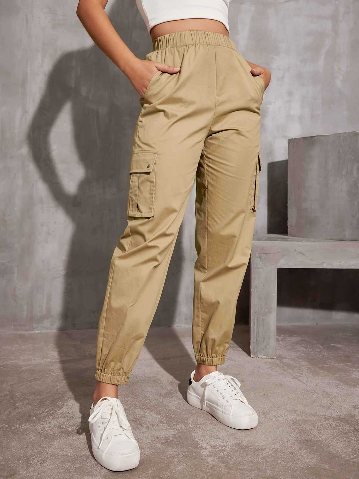 Damen Cargo-Hose mit elastischem Bund und praktischen Seitentaschen Drune
