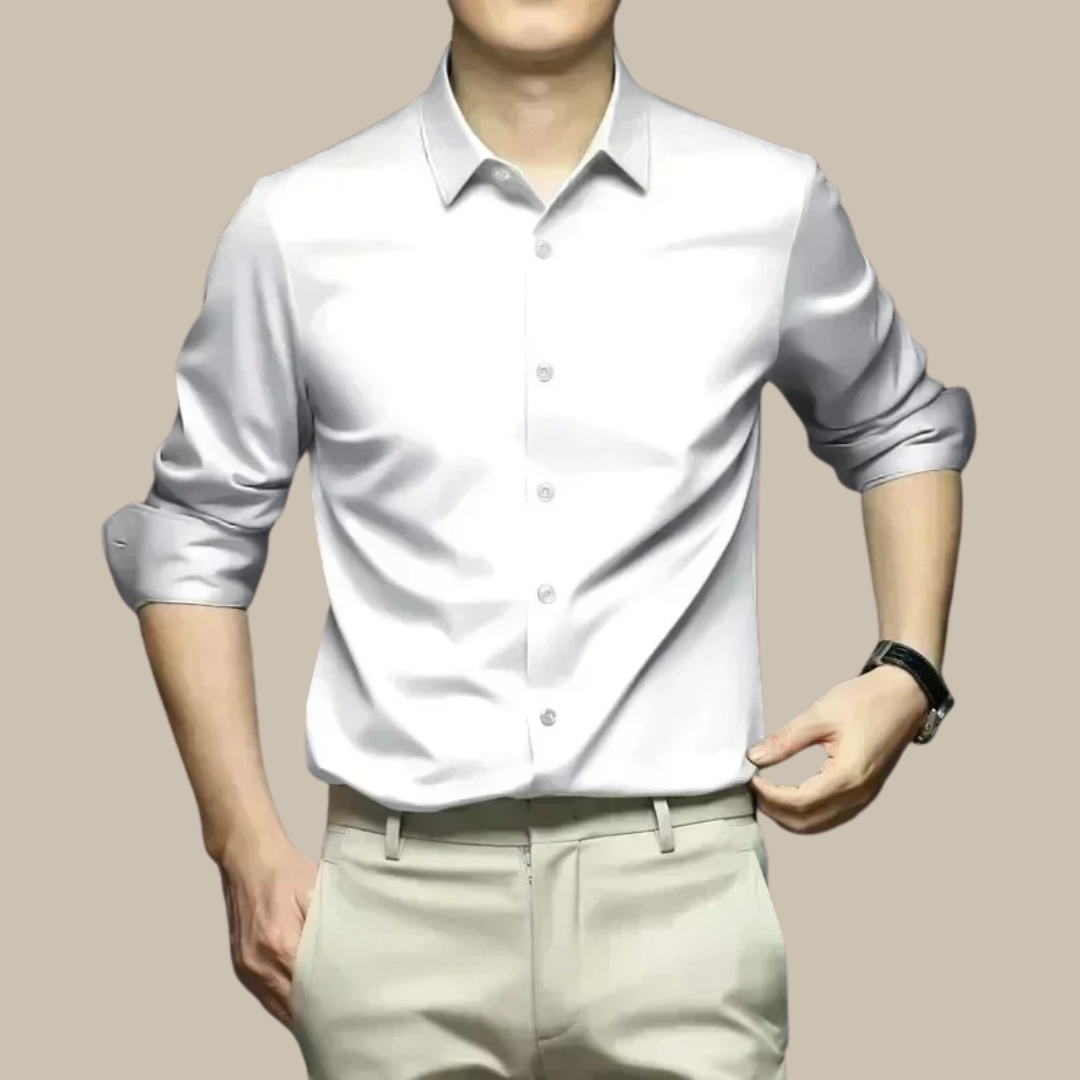 Camicia da uomo in seta, lussuosa e casual