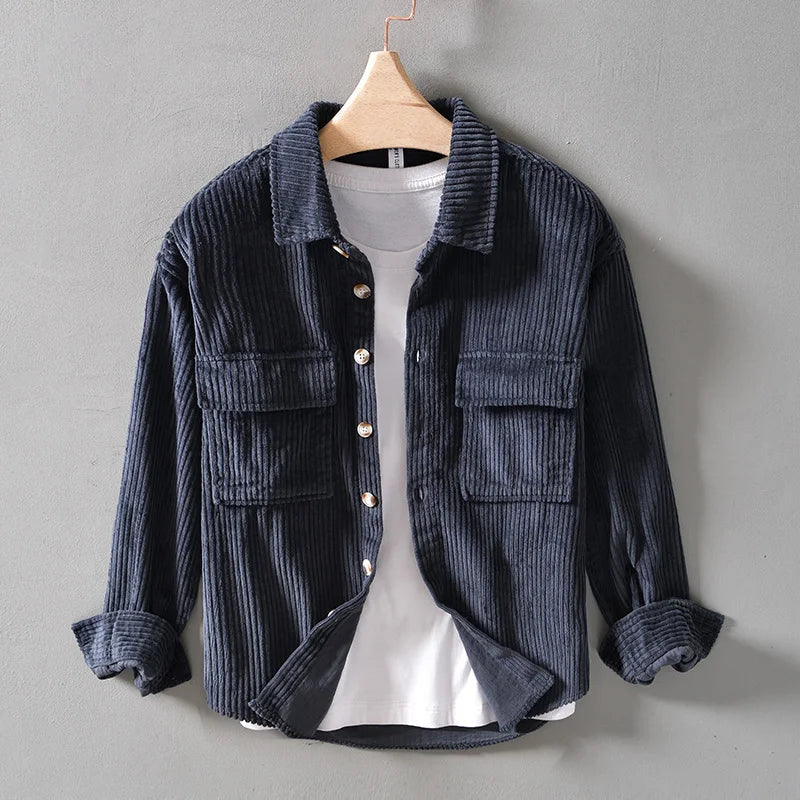 Camicia da uomo taglie forti in cotone a righe spesse