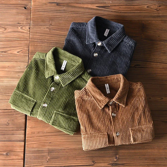 Camicia da uomo taglie forti in cotone a righe spesse