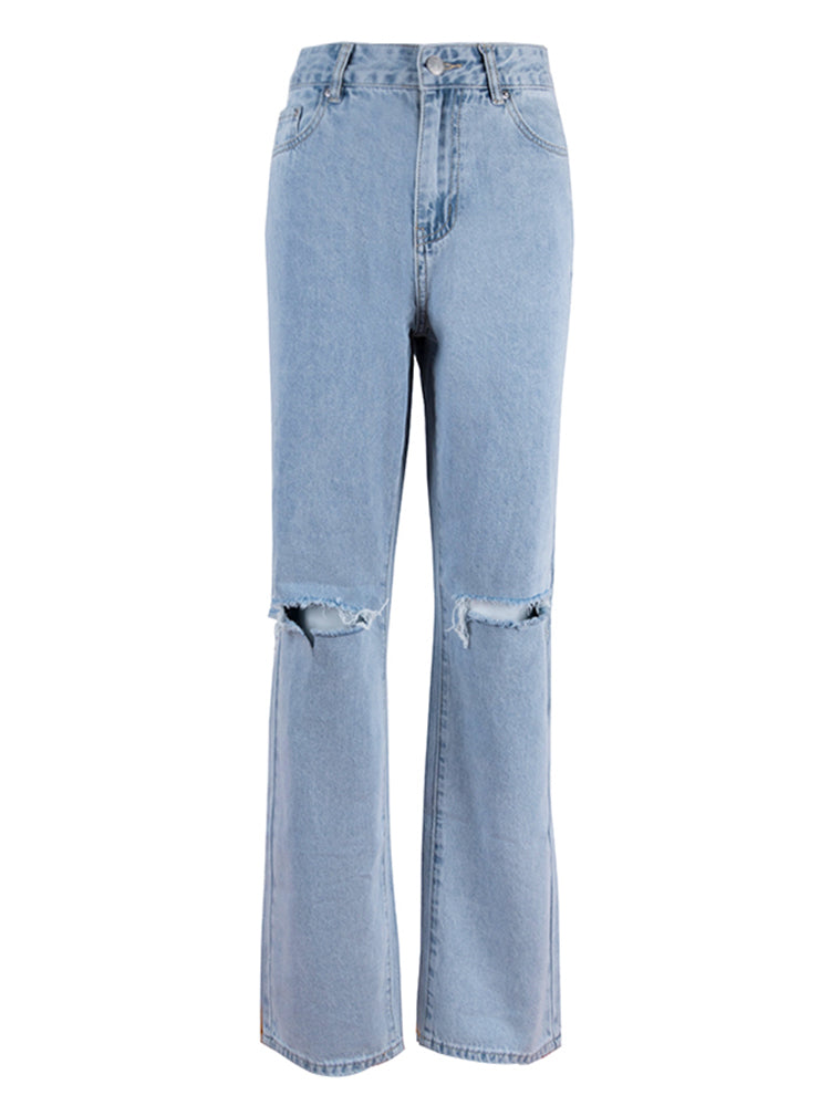 Jeans baggy da donna a vita alta e a gamba larga