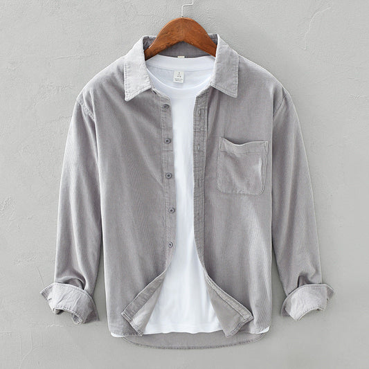 Camicia da uomo in velluto a coste in stile retrò: elegante, versatile e comoda