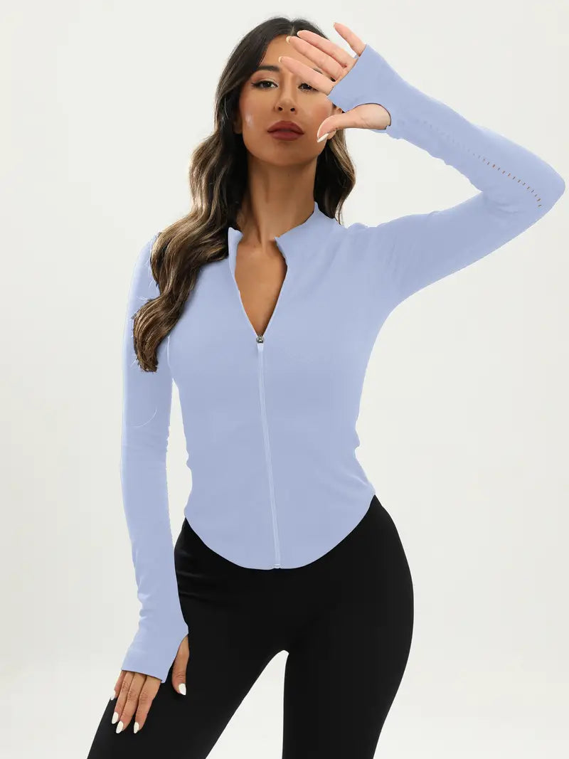 Drune | Schwarze Damen Yoga Jacke | Slim Fit und Bequem