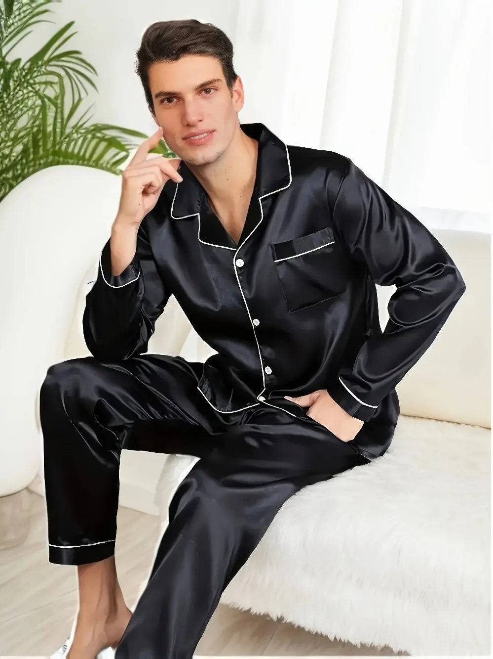 Drune | Pyjama Satz Aus Seiden Satin