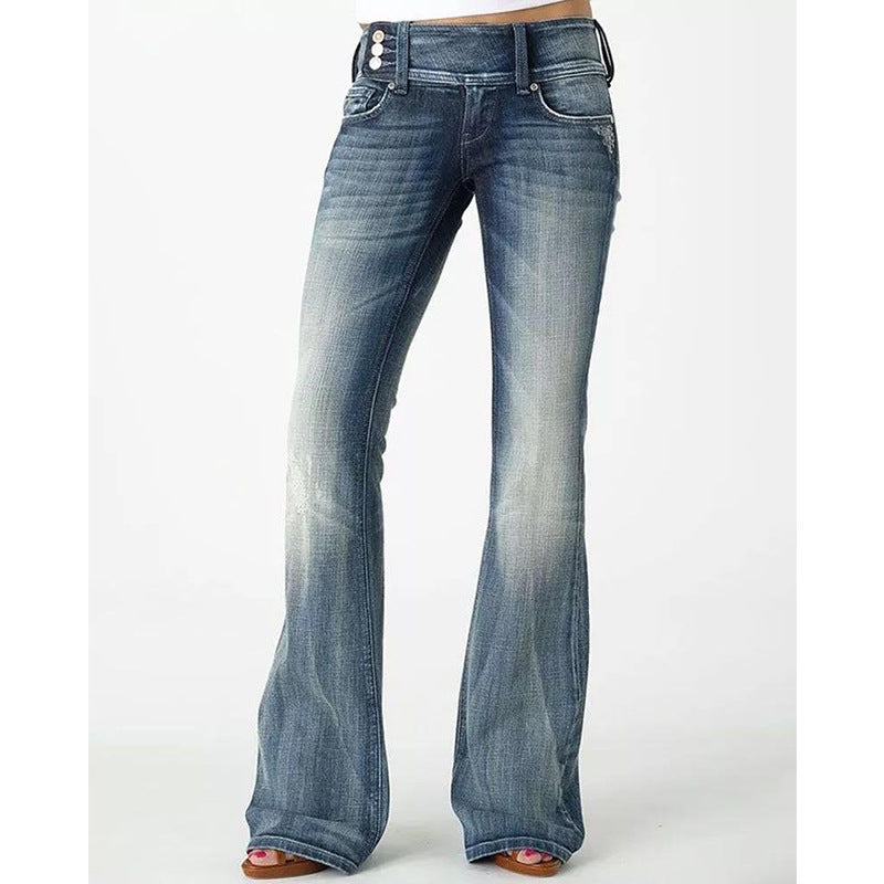 Lore Voss | Jeans skinny a vita alta con bottoni laterali in stile vendemmia, molto apprezzati