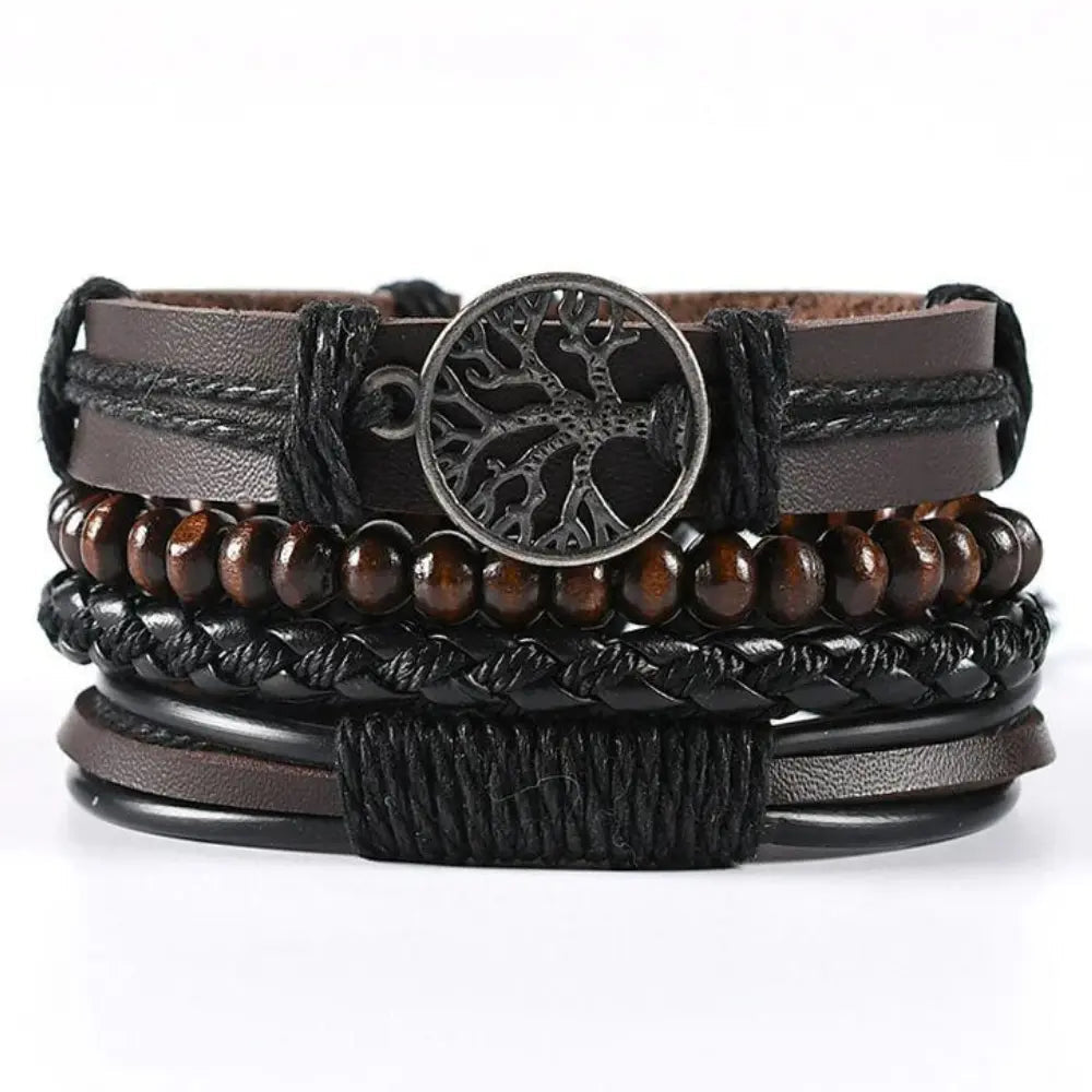 Drune | Geflochtene Leder Wickelarmband Für Herren