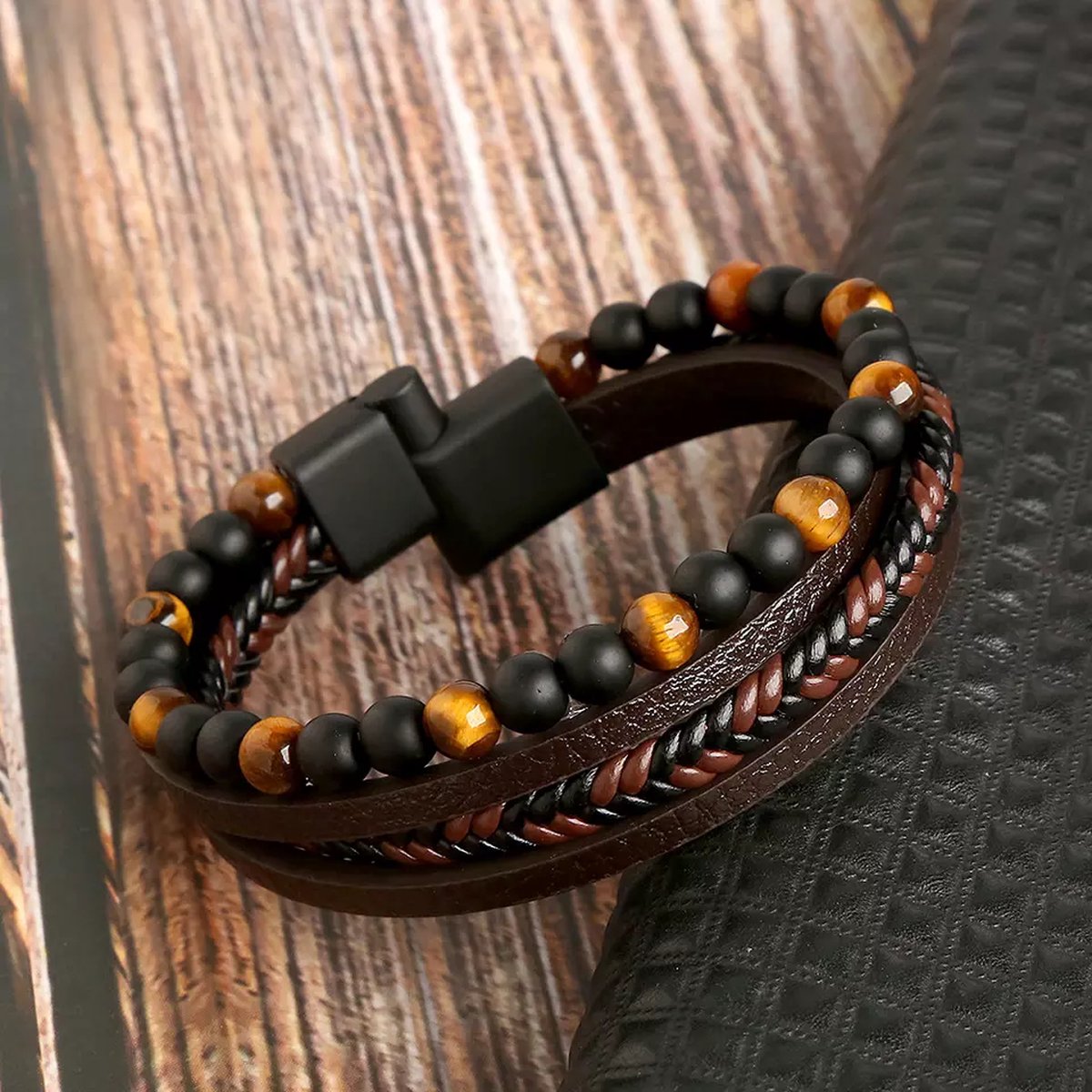 Drune | Stilvolles Lederarmband Satz Für Herren