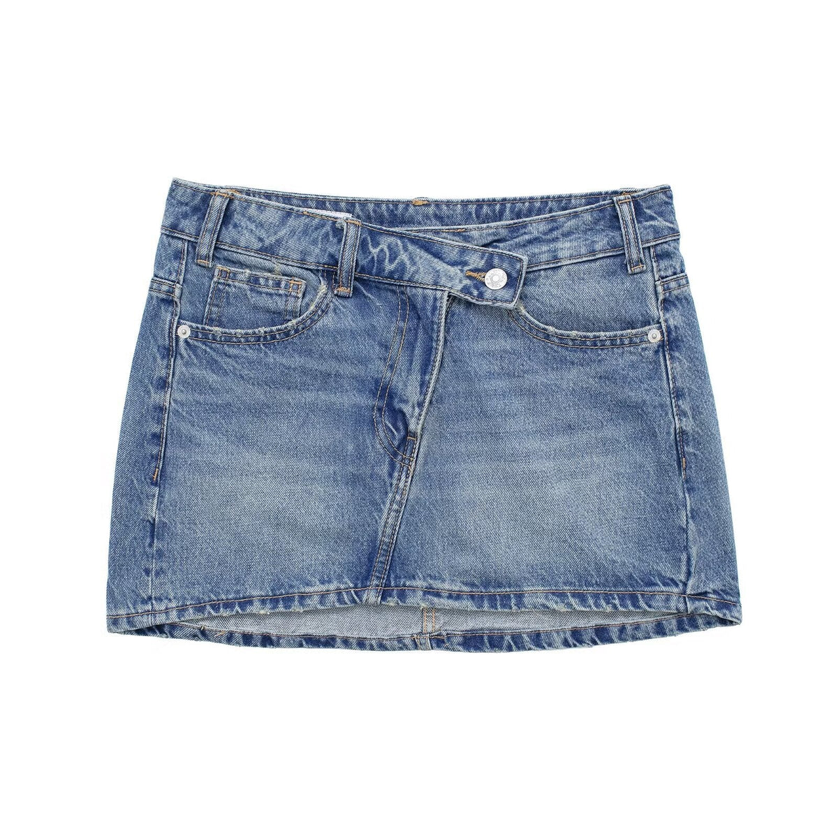 Lore Vossc| Gonna mini in jeans da donna estiva a vita bassa, che si abbina a tutto