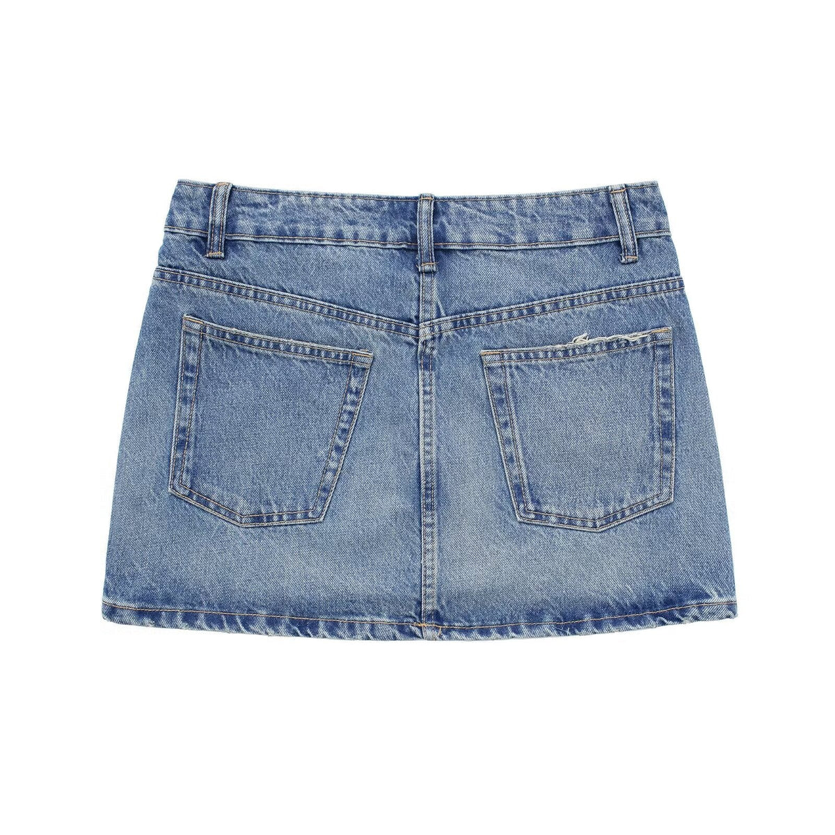 Lore Vossc| Gonna mini in jeans da donna estiva a vita bassa, che si abbina a tutto