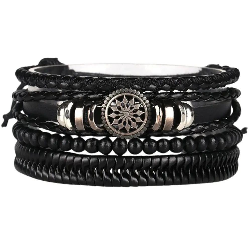 Drune | Geflochtene Leder Wickelarmband Für Herren