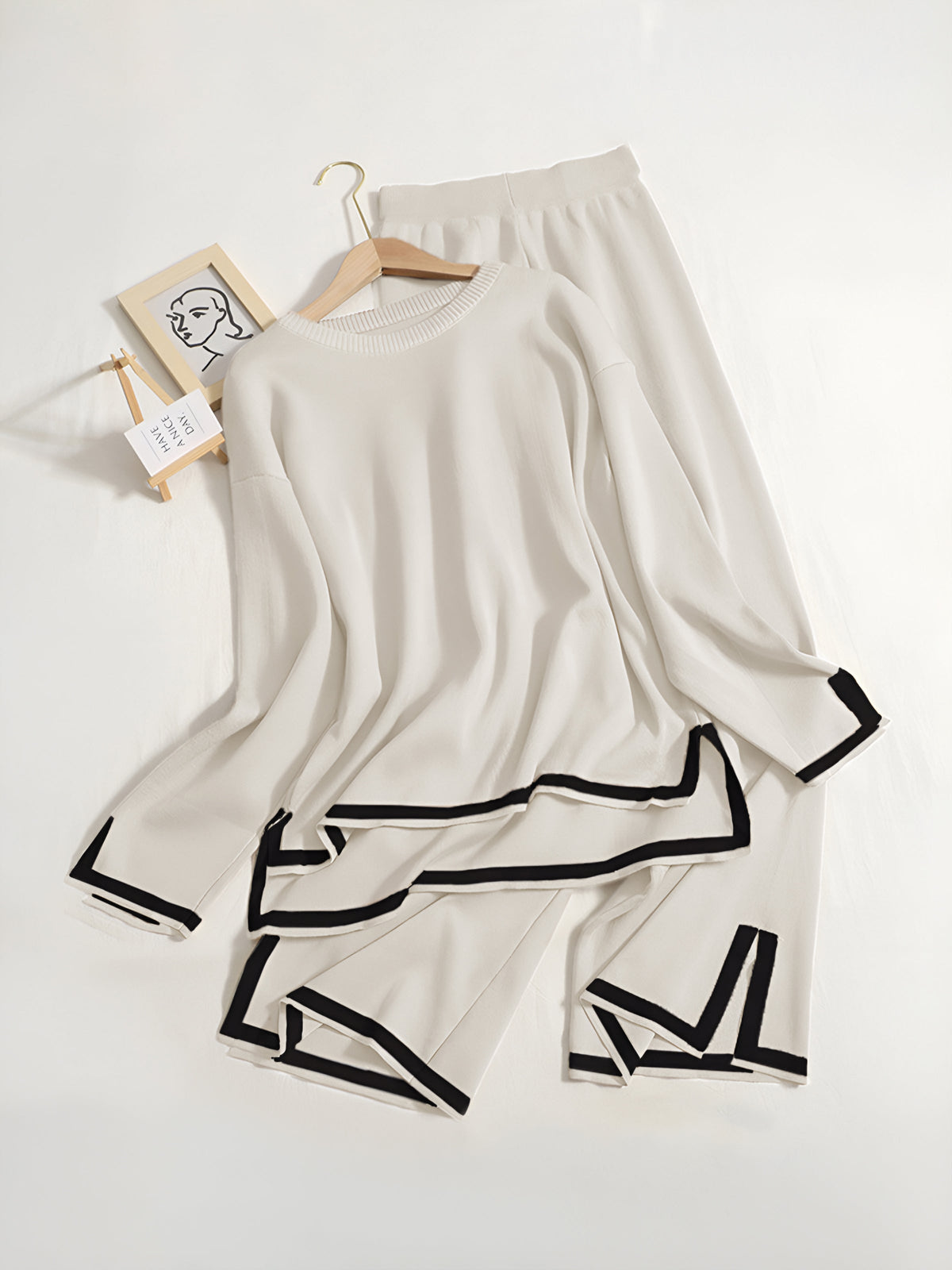 Drune Elastisches Strick-Lounge-Set