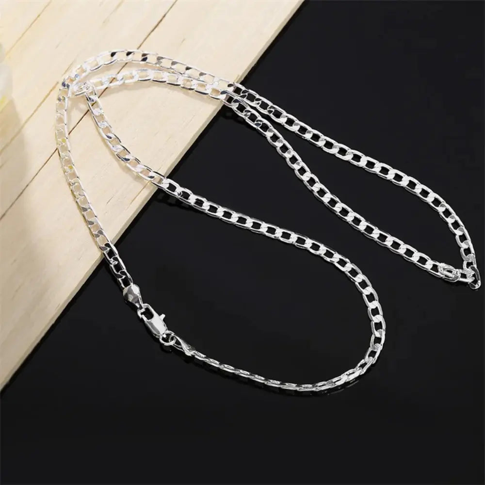 Drune | Sterling Silber 4mm Flache Kette Für Herren