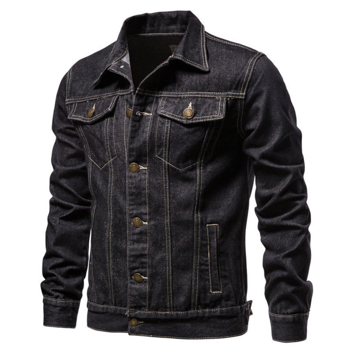 |Giacca di jeans da uomo dal look casual