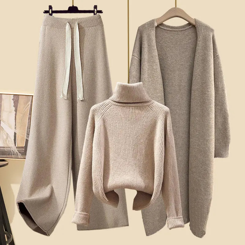 Drune | Elegantes 3-teiliges Rollkragenpullover-Set für Damen