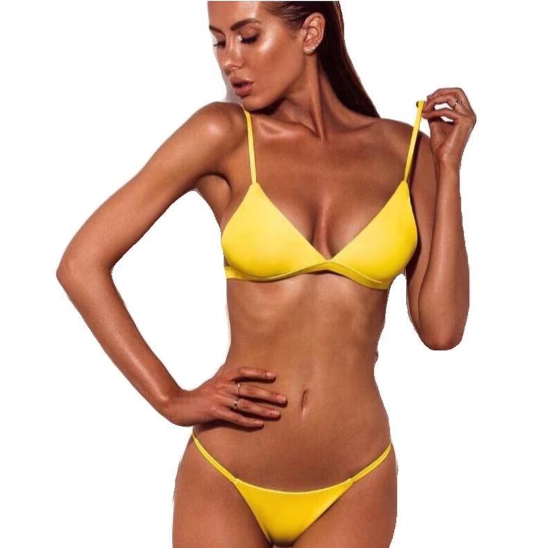 Damen Minimalistisches Triangel-Bikini-Set Drune