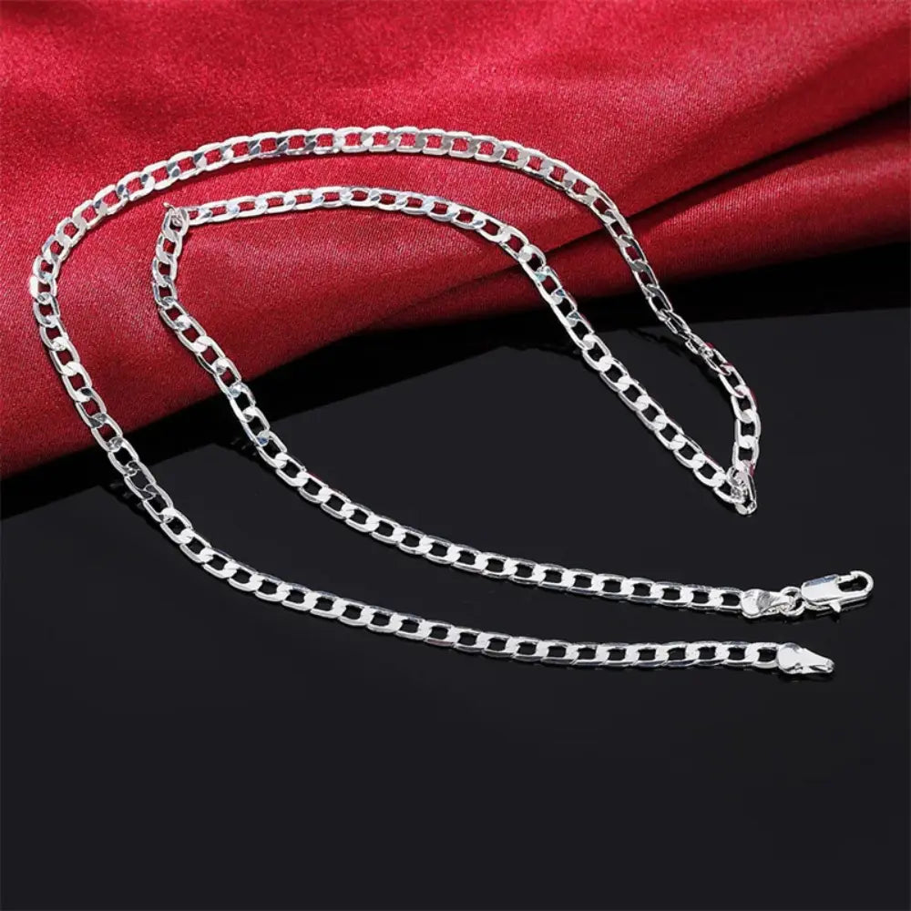 Drune | Sterling Silber 4mm Flache Kette Für Herren