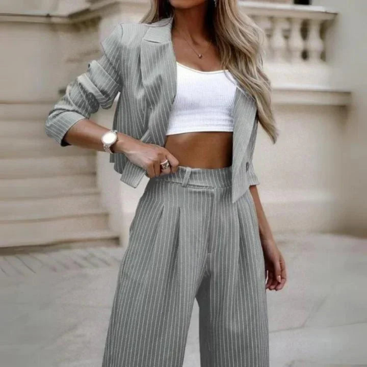 Drune | 2 Teiliges Blazeranzug Und Weite Hose Für Damen