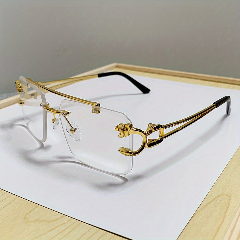 Drune | Trendige Quadratische Randlose Sonnenbrille Für Herren