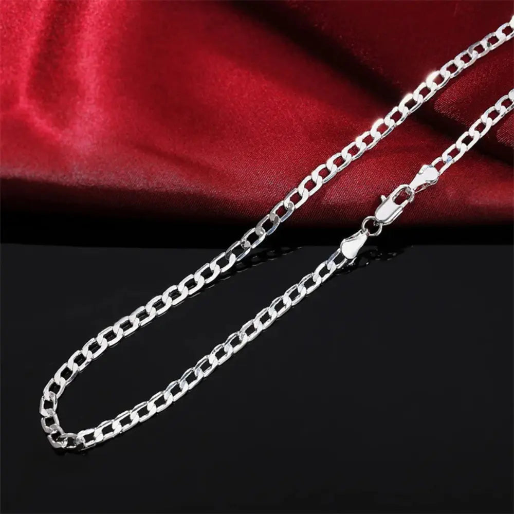 Drune | Sterling Silber 4mm Flache Kette Für Herren