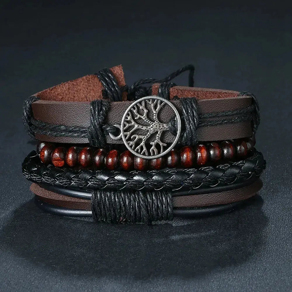 Drune | Geflochtene Leder Wickelarmband Für Herren