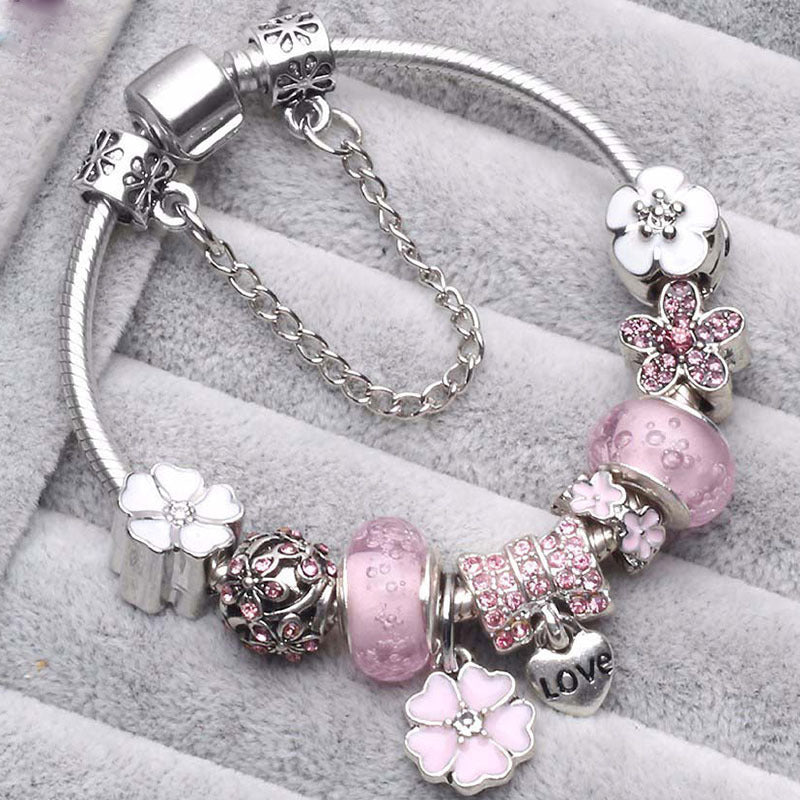 Drune | Pfirsichblüten Charme Armband