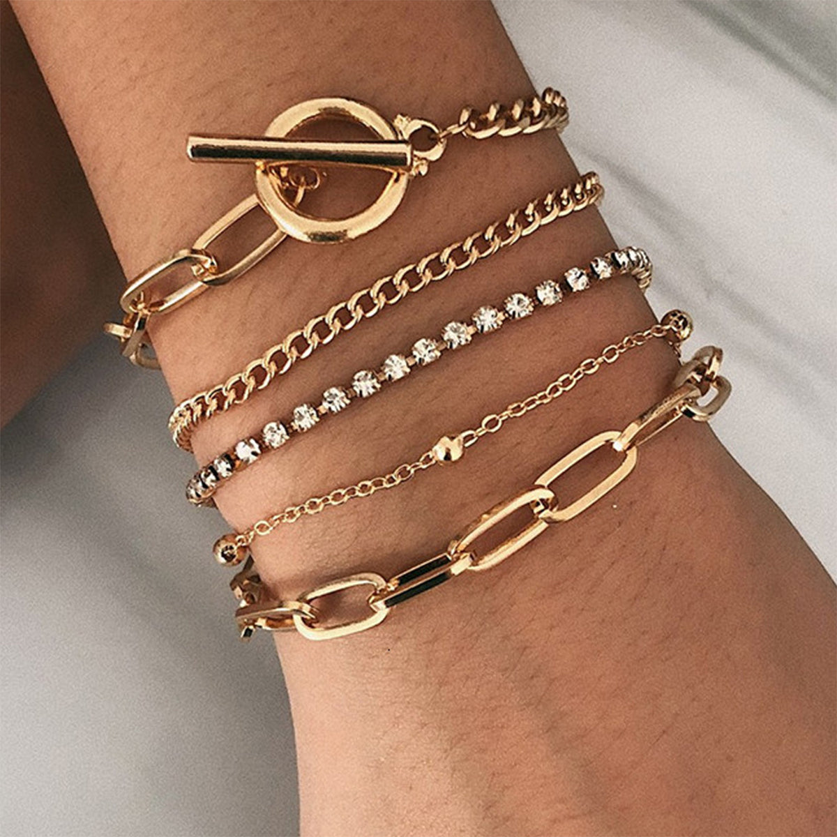 Drune-teiliges modisches Charm-Armband mit geometrischem Muster