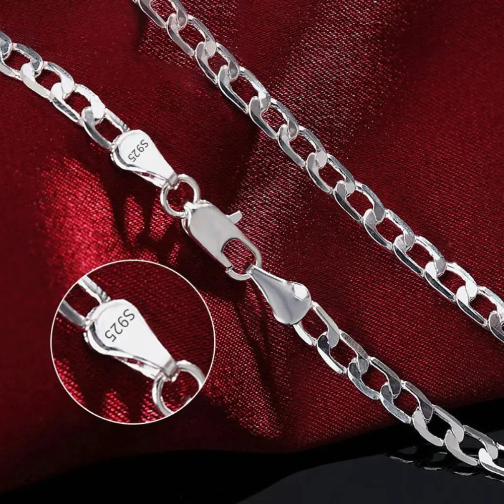 Drune | Sterling Silber 4mm Flache Kette Für Herren