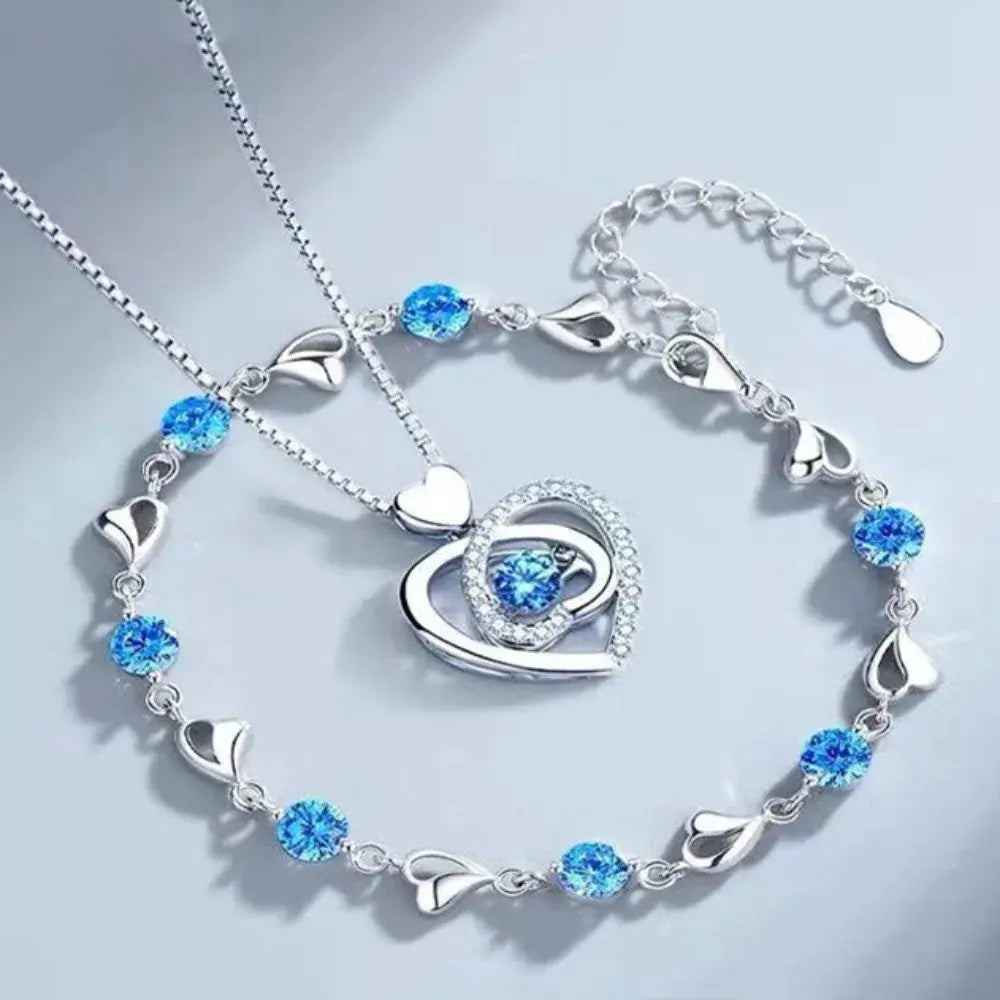 Drune - Elegantes Herz Schmuckset 925 Sterling Silber
