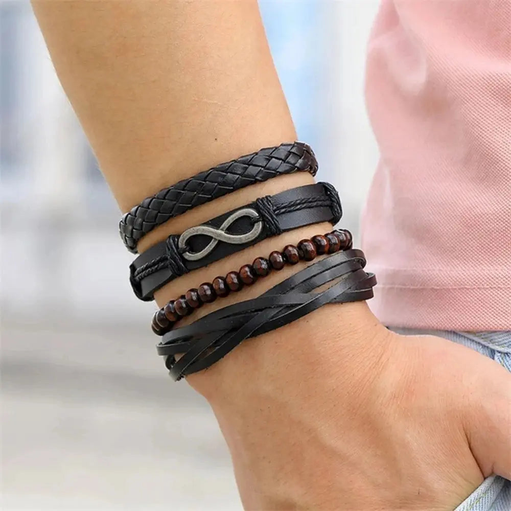Drune | Geflochtene Leder Wickelarmband Für Herren