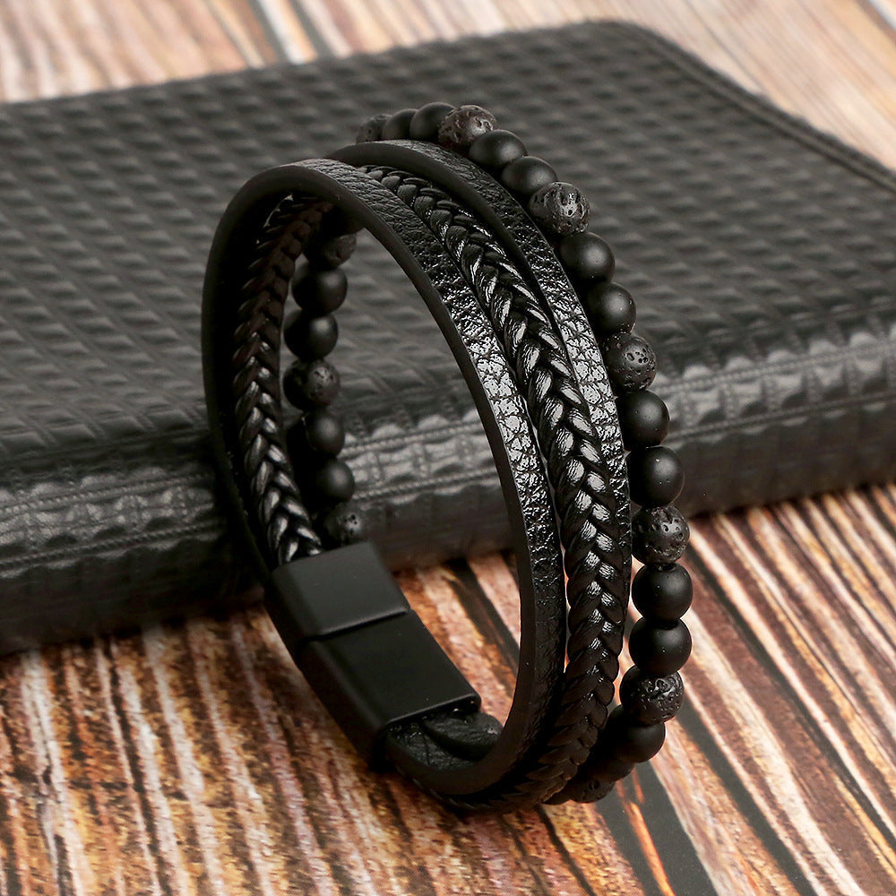 Drune | Stilvolles Lederarmband Satz Für Herren