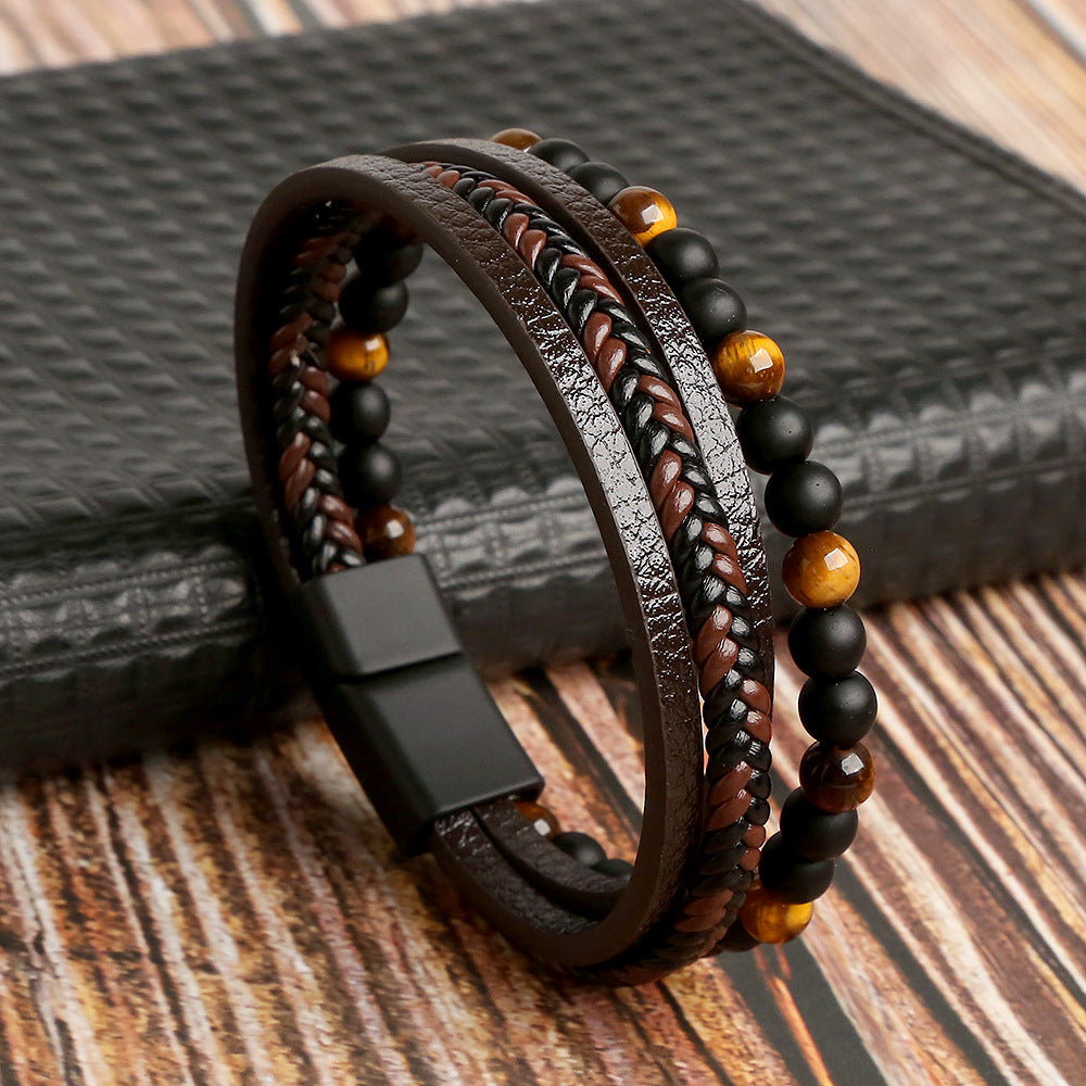 Drune | Stilvolles Lederarmband Satz Für Herren