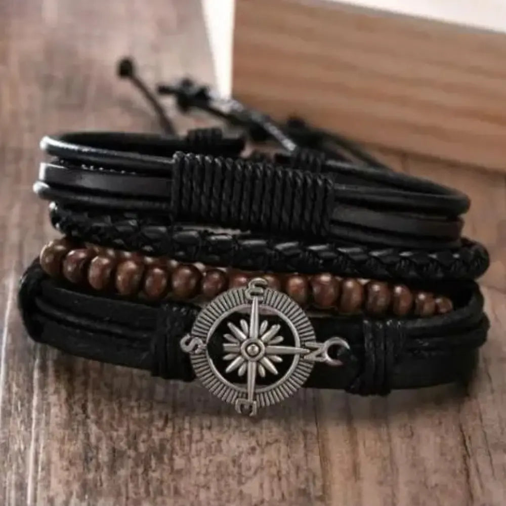 Drune | Geflochtene Leder Wickelarmband Für Herren