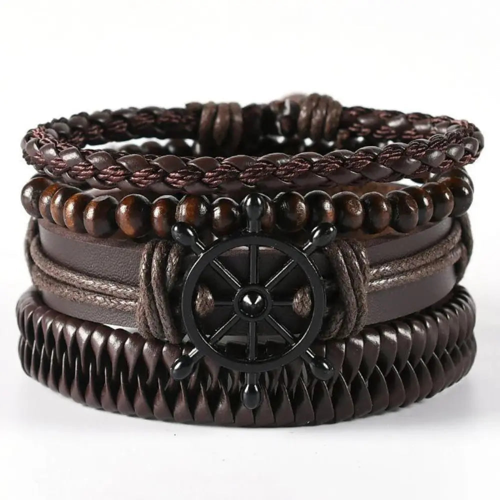 Drune | Geflochtene Leder Wickelarmband Für Herren