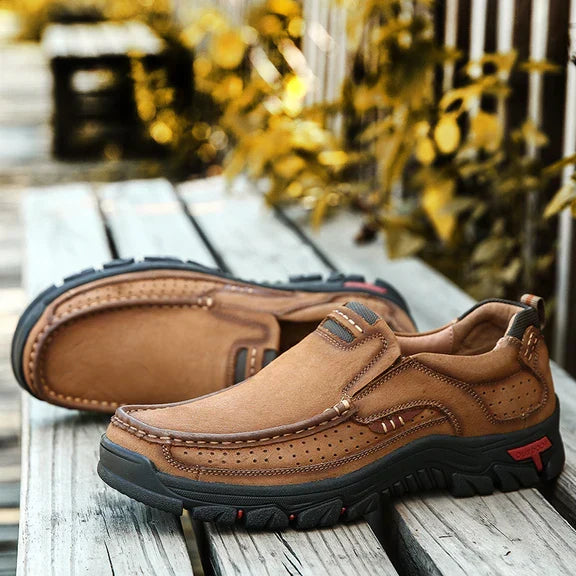 Drune | Herren-Laufschuhe aus Leder, leicht, atmungsaktiv, Freizeitschuhe zum Hineinschlüpfen