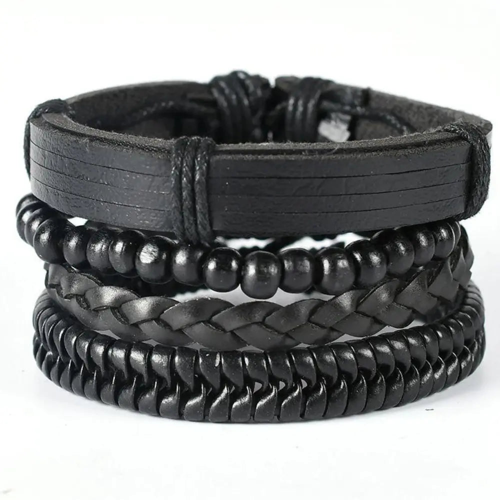 Drune | Geflochtene Leder Wickelarmband Für Herren