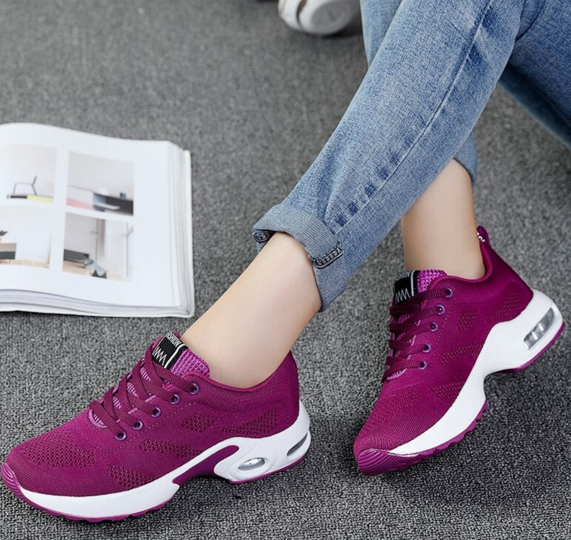Drune | Orthopädische Leichte, Atmungsaktive Sport Sneaker Für Damen Sportlicher Lässig Running Schuh Mit Air Cushion Sohle