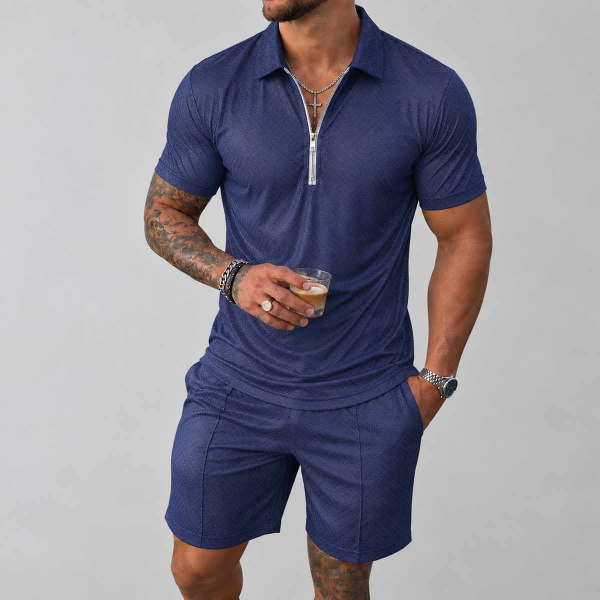 Drune | Polo- und Shorts-Set für Herren