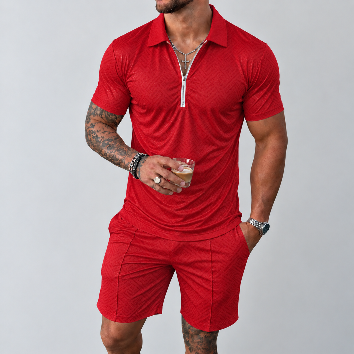 Drune | Polo- und Shorts-Set für Herren