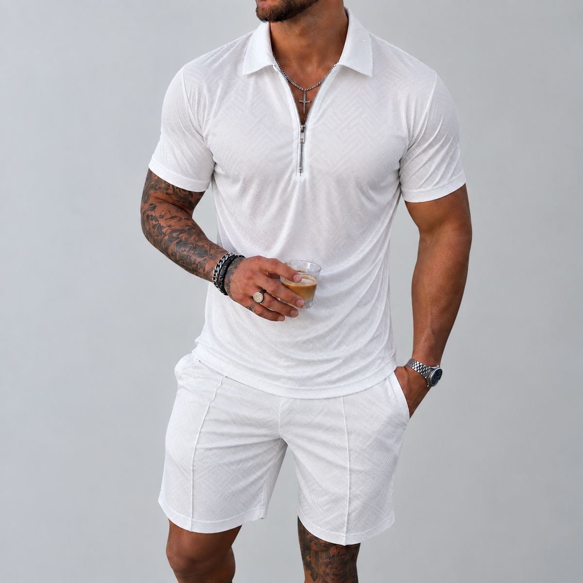Drune | Polo- und Shorts-Set für Herren