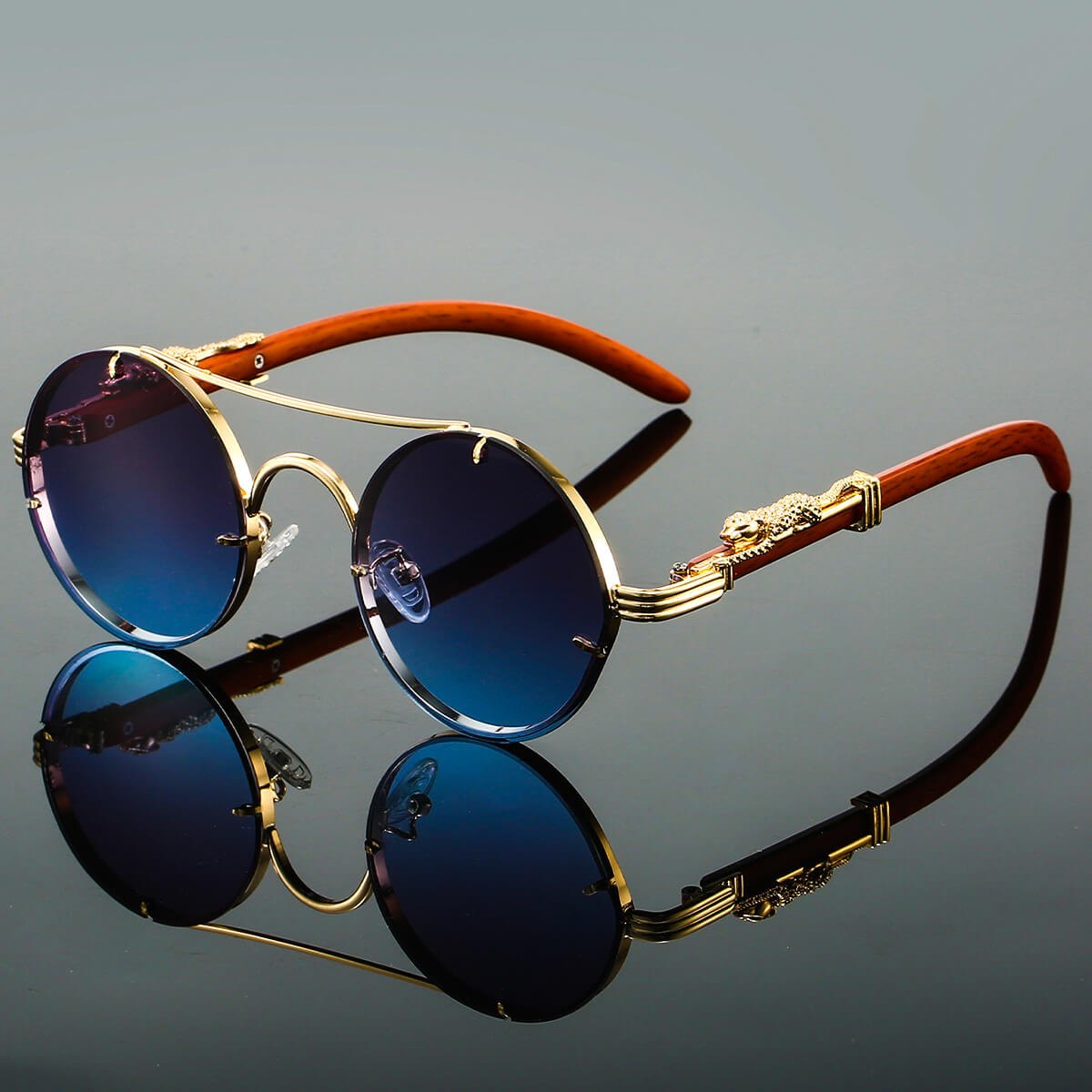 Drune | Ovale Retro Sonnenbrille Aus Metall