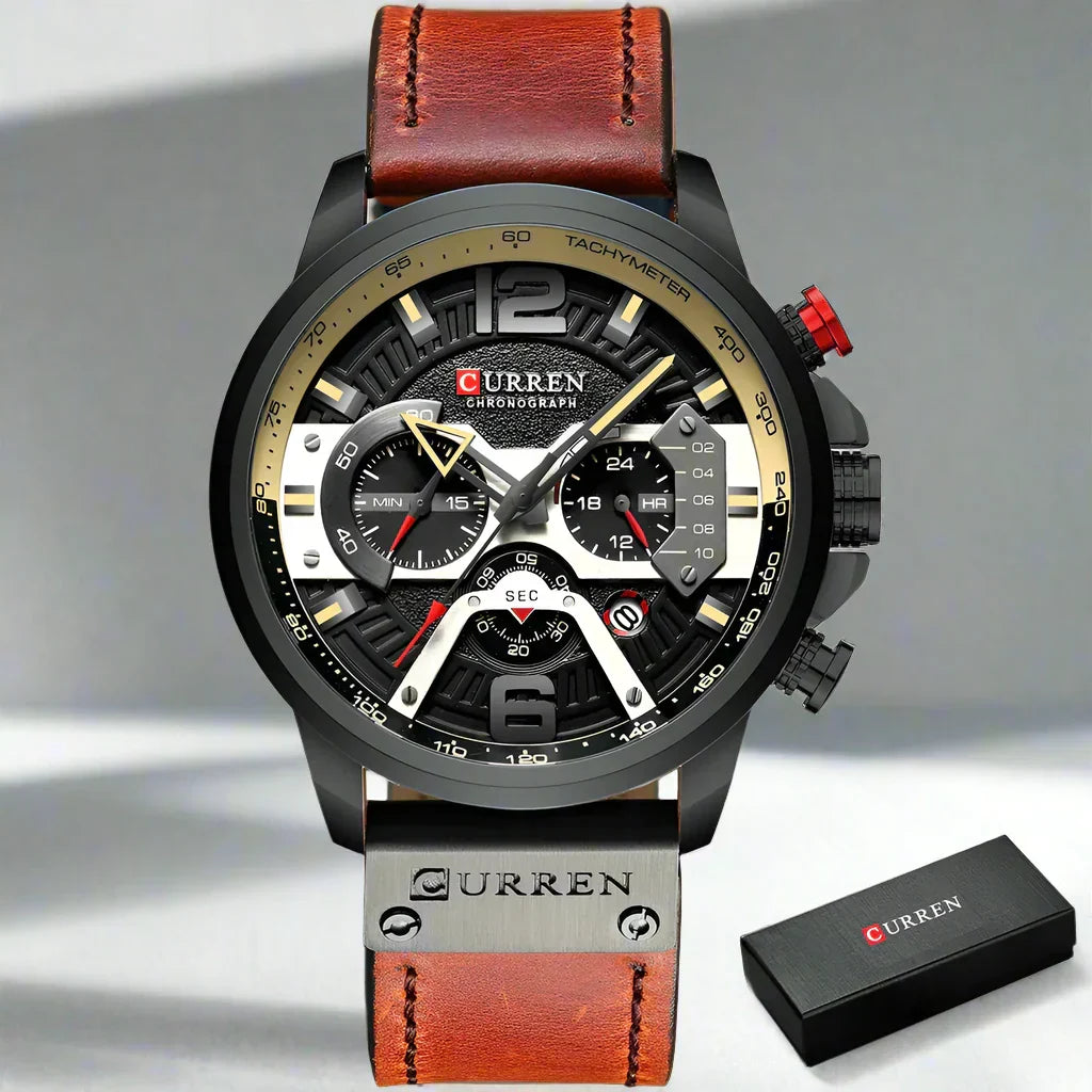 Drune | Luxus Militär Leder Uhr Für Herren
