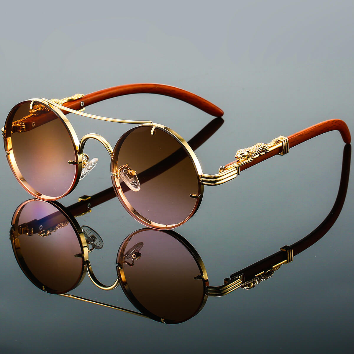 Drune | Ovale Retro Sonnenbrille Aus Metall