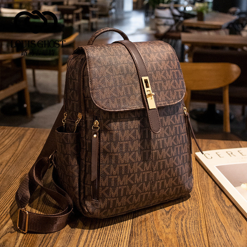 Damen-Lederrucksack mit diebstahlsicherem Design