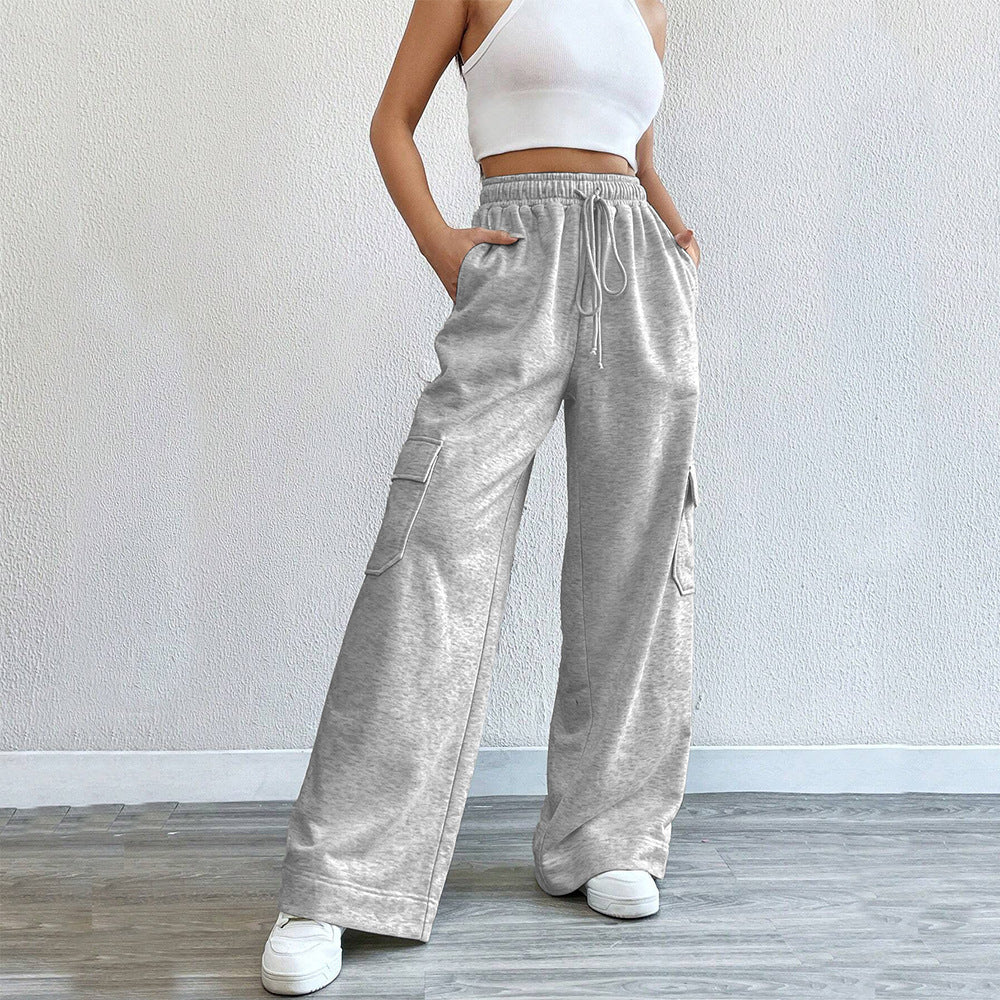 Damen Cargo-Hose mit weitem Schnitt und elastischem Bund Drune