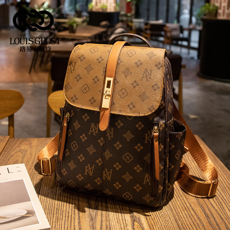 Damen-Lederrucksack mit diebstahlsicherem Design