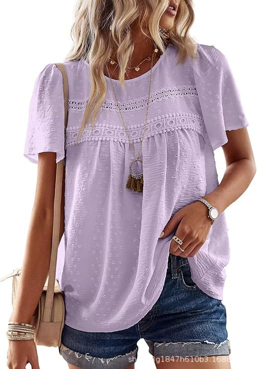 Damen Bluse mit besticktem Kragen und Rüschendetails Drune