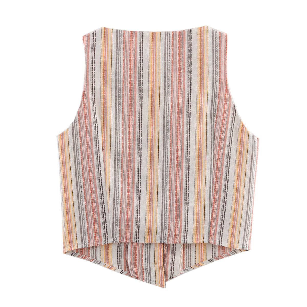 Damen ärmellose Bluse mit V-Ausschnitt und stilvollem Streifenmuster Drune
