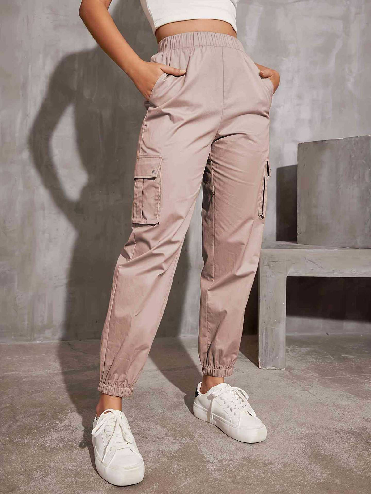 Damen Cargo-Hose mit elastischem Bund und praktischen Seitentaschen Drune