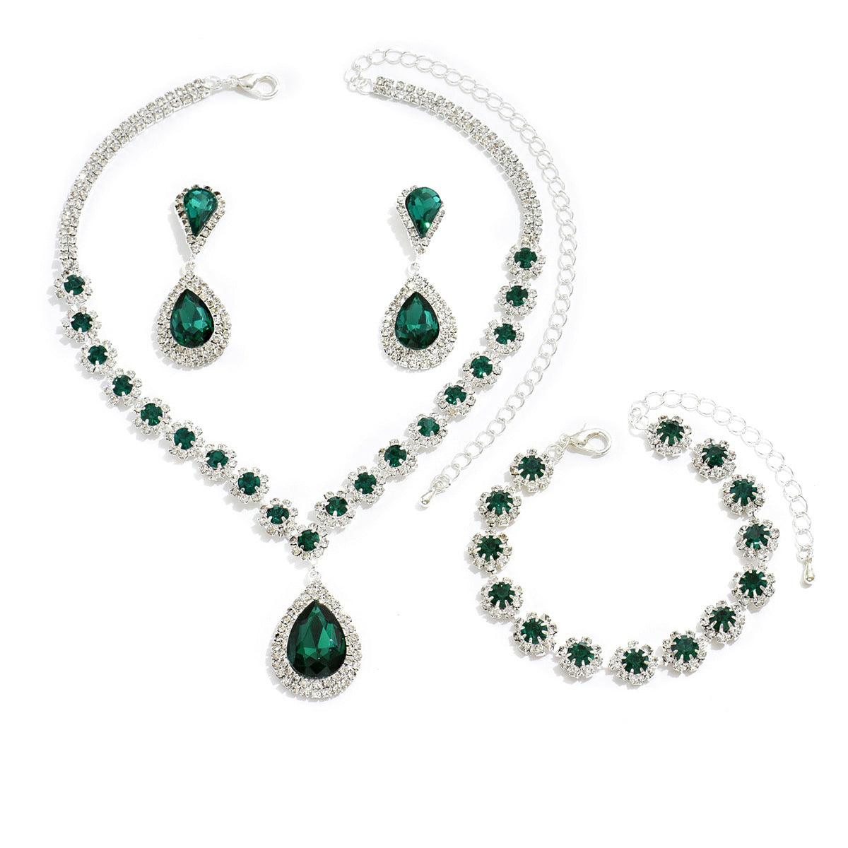 Drune - Galvanisiertes Strass-Schmuckset